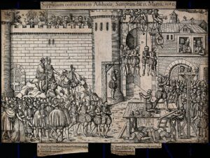 Executions of Huguenots after the Huguenot conspiracy of Amb Wellcome
